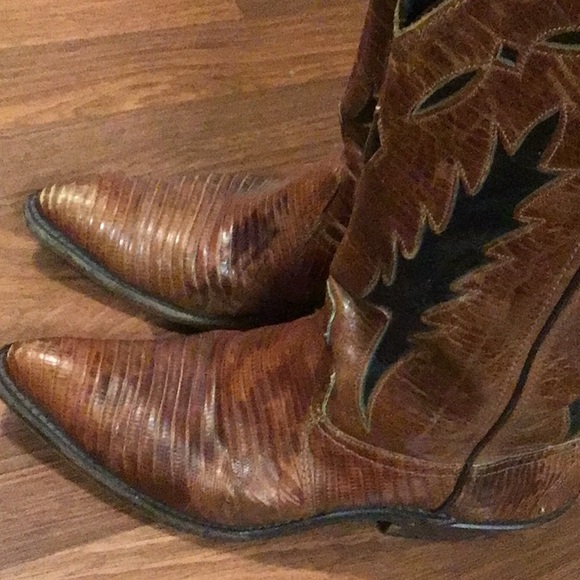 Vintage snakeskin leather cowboy boots high Sz 7.5 M - Picture 8 of 16